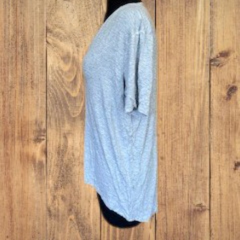 Grey V Neck Hi/Lo Shirt  (2) - Picture 2 of 5